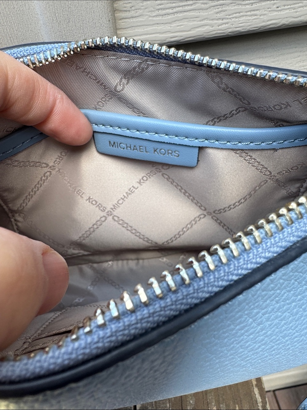 Michael Kors Light Blue Pebbled Leather shoulder bag NWOT - Picture 8 of 10